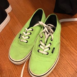 Neon green low top vans
